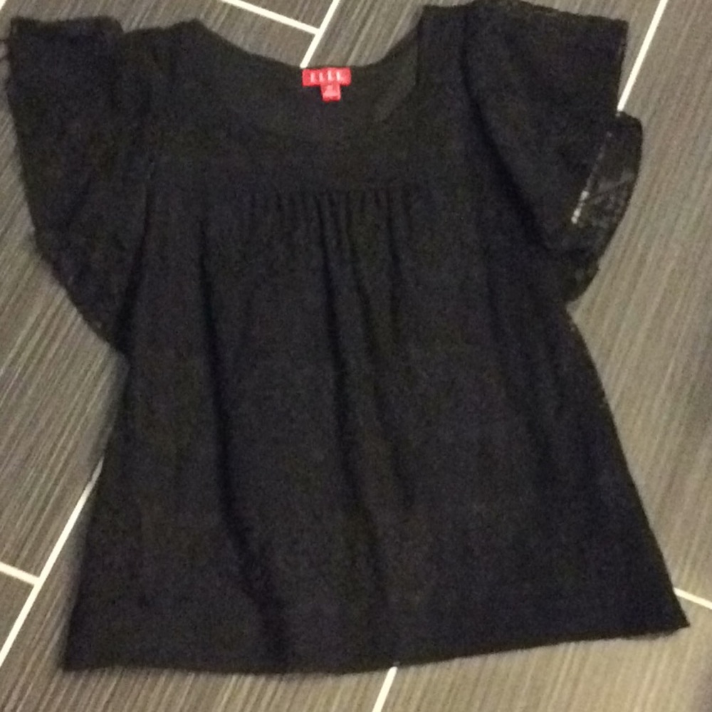 ELLE black lace overlay top size XS
